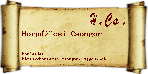 Horpácsi Csongor névjegykártya